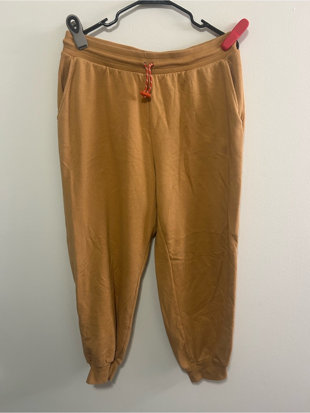 Target Women's Camel Sweatpants with Orange Drawstring